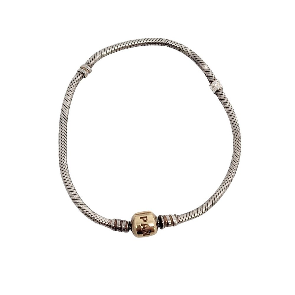 Authentic Pandora Moments Sterling Silver Snake Chain Bracelet #14760